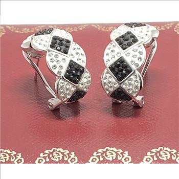 3.00 ctw Black & White Diamonique Diamonds Earrings