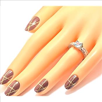 3.00ctw Diamonique Diamond & Blue Topaz Ring