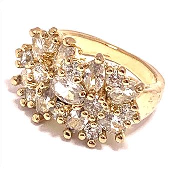 3.00ctw Diamonique Diamond Cluster Ring Size 6.5