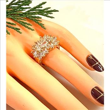 3.00ctw Diamonique Diamond Cluster Ring Size 6.5
