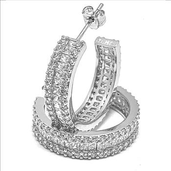 3.00ctw Diamonique Diamond Hoop Earrings