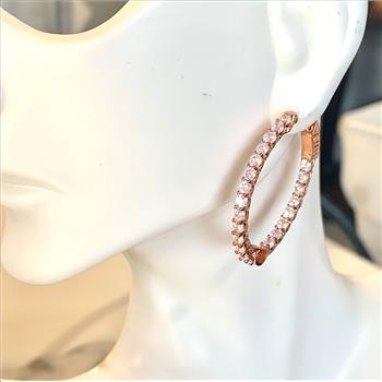 3.00ctw Diamonique Diamond  Inside Out Hoop Earrings