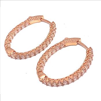 3.00ctw Diamonique Diamond  Inside Out Hoop Earrings