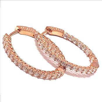 3.00ctw Diamonique Diamond  Inside Out Hoop Earrings
