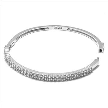 3.00ctw Diamonique Diamond Traditional Design Bangle Bracelet