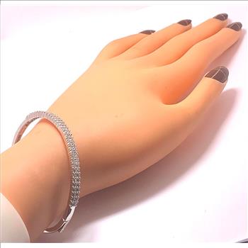 3.00ctw Diamonique Diamond Traditional Design Bangle Bracelet