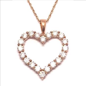3.00ctw   Diamonique Diamond Traditional Design Heart Necklace