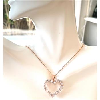 3.00ctw   Diamonique Diamond Traditional Design Heart Necklace