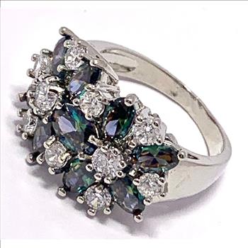 3.00ctw Mistic Topaz & Diamonique Diamond Ring
