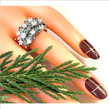 3.00ctw Mistic Topaz & Diamonique Diamond Ring