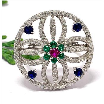 3.00ctw Pink Topaz & Diamonique Diamond Heart Necklace in 18K Gold Overlay – Designer Inspired