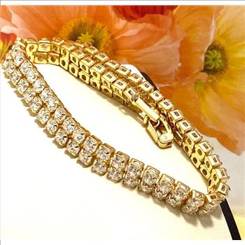 3.00ctw White Sapphire Round Cut Tennis Bracelet