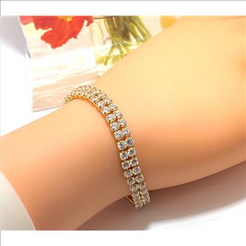 3.00ctw White Sapphire Round Cut Tennis Bracelet