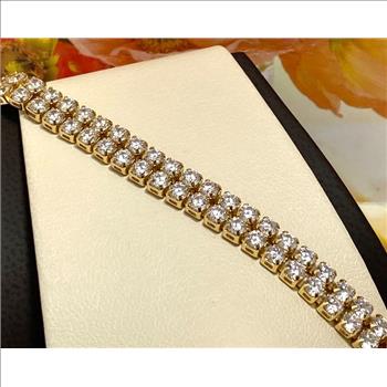 3.00ctw White Sapphire Round Cut Tennis Bracelet