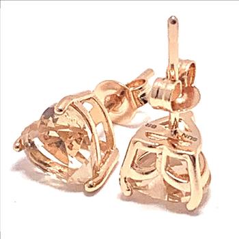 3.10ctw Golden Topaz Stud Earrings 18k Yellow Gold Ovr
