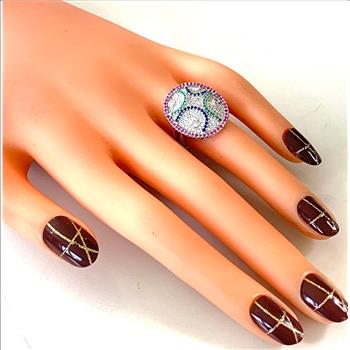 $329 Retail SAM & Co Design 2.00ctw Multicolor Stones Ring Size 7