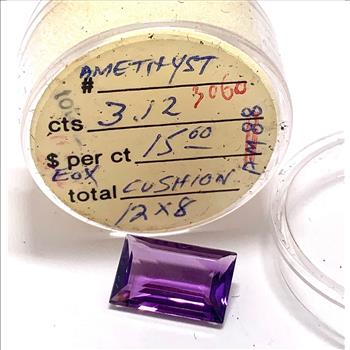 $335 Retail 3.12ctw Natural Untreated Brazilian Amethyst Loose Gemstones 12X8 MM