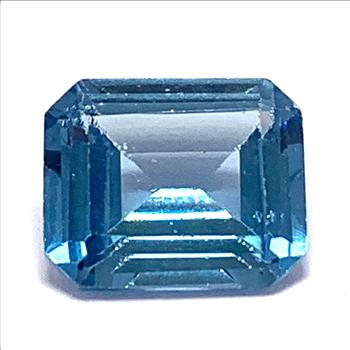3.45ct Natural Brazilian London Blue Topaz Emerald Cut 8x10mm