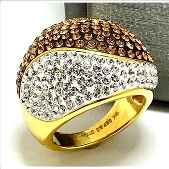 3.50 ctw Cognac & White Diamonique Diamonds Ring