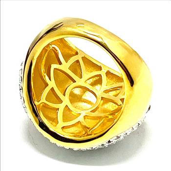 3.50 ctw Cognac & White Diamonique Diamonds Ring