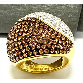 3.50 ctw Cognac & White Diamonique Diamonds Ring