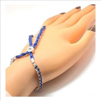 3.50ct 26x Sapphire & 1x Diamonique Bezel Set Tennis Bracelet (adjustable)