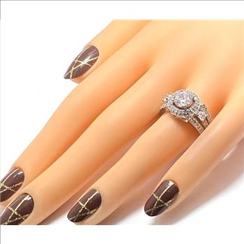 3.50ct Diamonique Diamond Engagement Ring Platinum Overlay