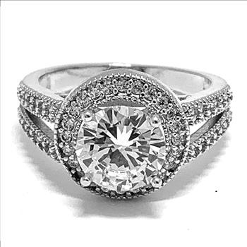 3.50ctw Diamonique Diamond Engagement Ring