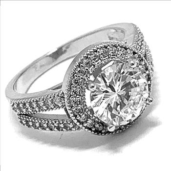 3.50ctw Diamonique Diamond Engagement Ring