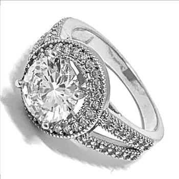 3.50ctw Diamonique Diamond Engagement Ring