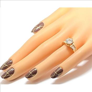 3.50ctw Round Brilliant Cut White Cubic Zirconia CZ Engagement Ring
