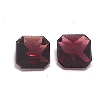 3.66ctw Natural Matching Untreated Indian Almandite Garnet Loose Gemstones 8X8 MM