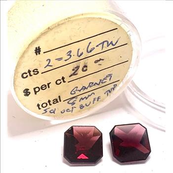3.66ctw Natural Matching Untreated Indian Almandite Garnet Loose Gemstones 8X8 MM