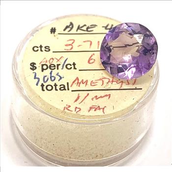 3.71ctw Natural Amethyst Loose Gemstone 11mm