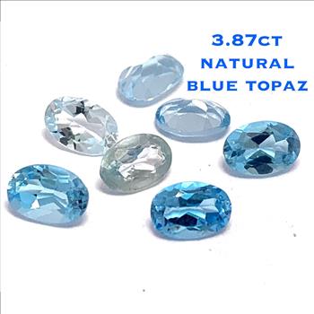 3.87ctw Lot of  Natural Brazilian Untreated Blue Topaz Gemstones