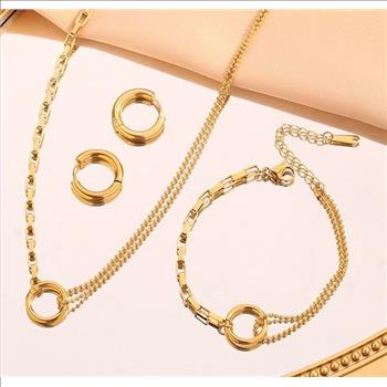 3pc Set Necklace, Eeaings & Bracelet