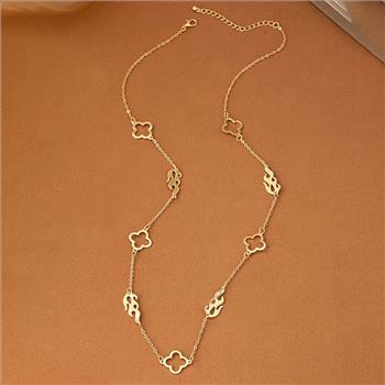 4 Leaf Clover/ Flames 18K Gold Overlay 30