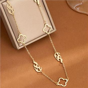 4 Leaf Clover/ Flames 18K Gold Overlay 30