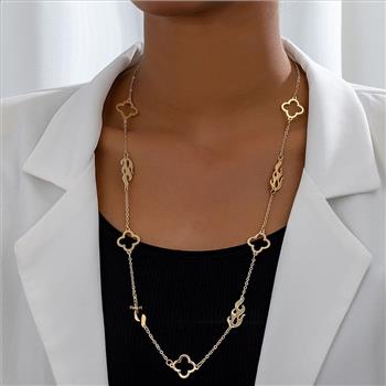 4 Leaf Clover/ Flames 18K Gold Overlay 30