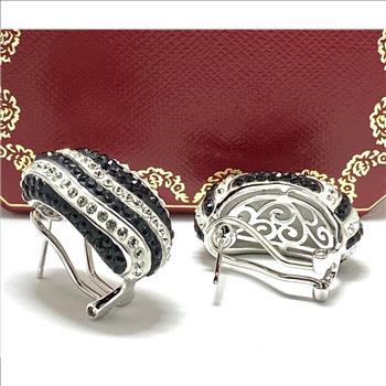 4.00 ctw Black & White Diamonique Diamond Earrings