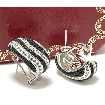 4.00 ctw Black & White Diamonique Diamond Earrings