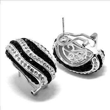 4.00 ctw Black & White Diamonique Diamonds Earrings