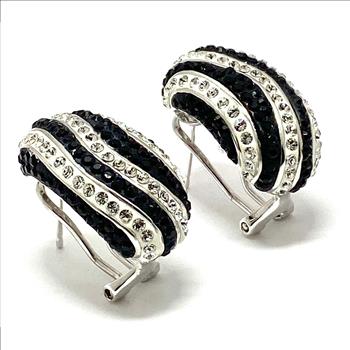 4.00 ctw Black & White Diamonique Diamonds Earrings
