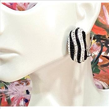 4.00 ctw Black & White Diamonique Diamonds Earrings