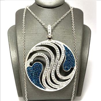 4.00 ctw Blue & White Diamonique Diamond Necklace