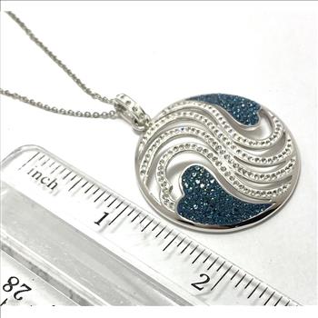 4.00 ctw Blue & White Diamonique Diamond Necklace