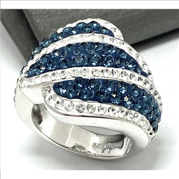 4.00 ctw Blue & White Diamonique Diamond Ring