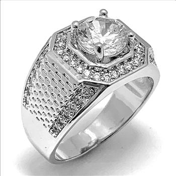 4.00ctw  Diamonique Diamond Mens Ring