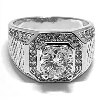 4.00ctw  Diamonique Diamond Mens Ring