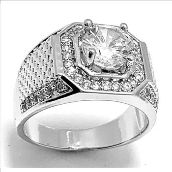 4.00ctw  Diamonique Diamond Mens Ring